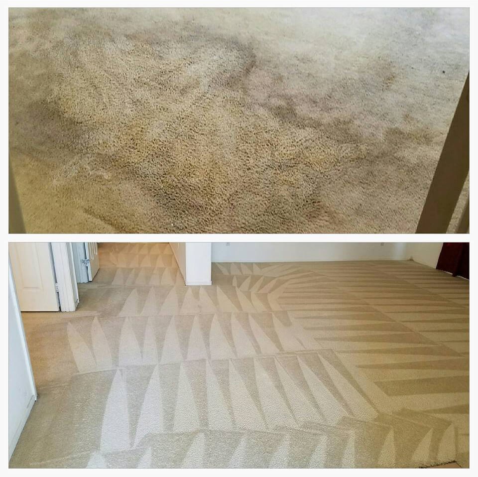 CarePro Services carpet before and after cleaning
